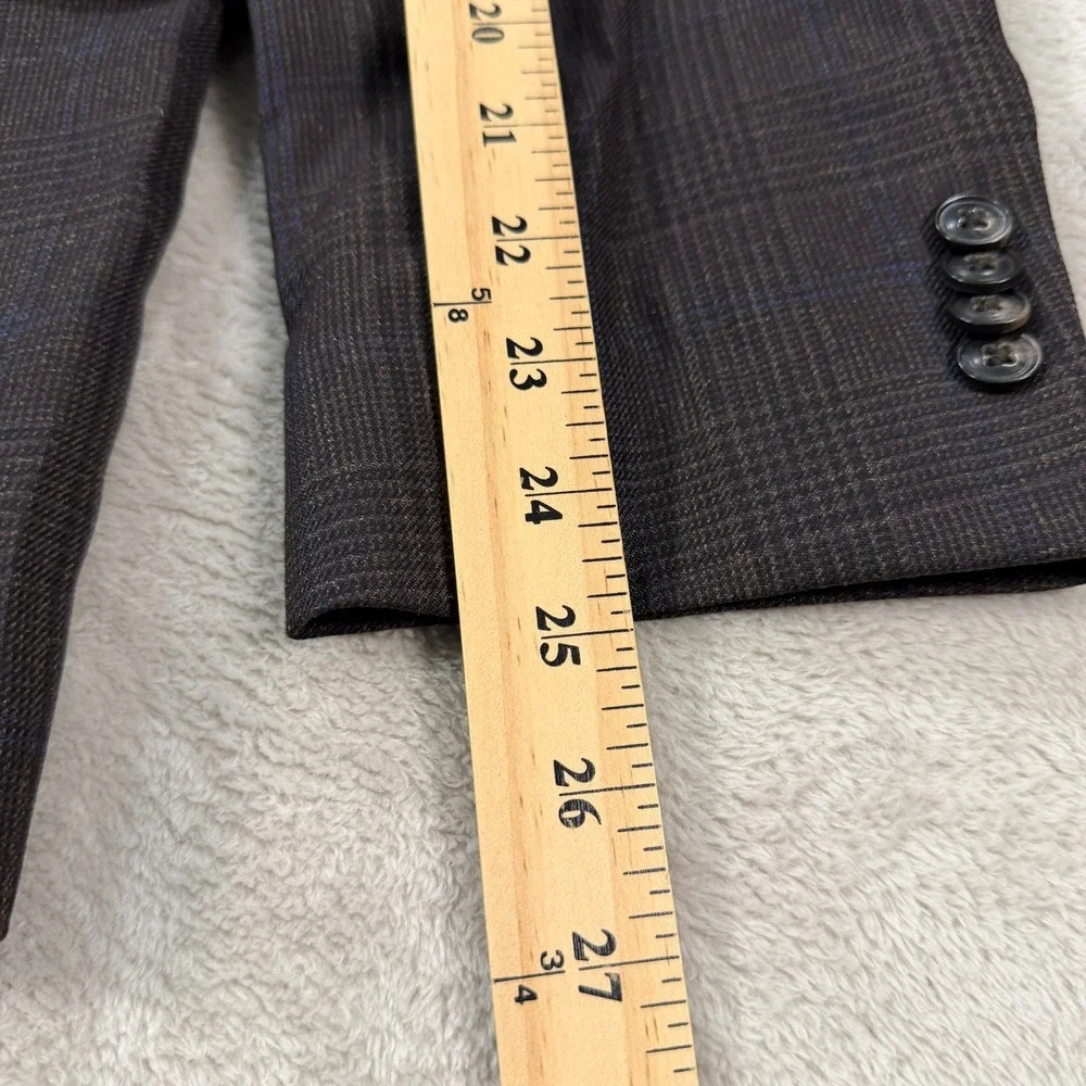NEW Tommy Hilfiger Mens 46R Brown Blue Glen Plaid 2-Button Blazer Sport Coat